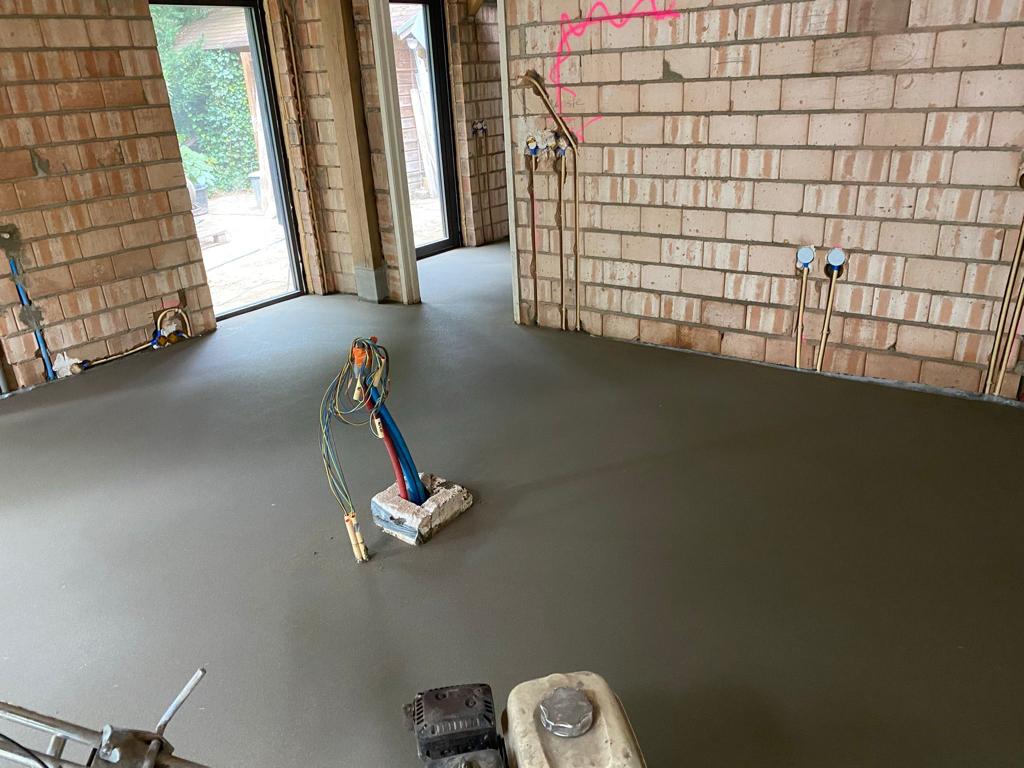 Zandcementvloer afgewerkt